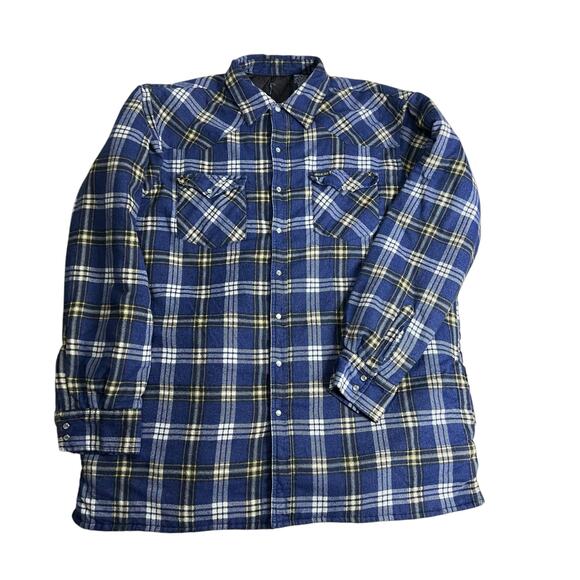 Dickies Quilted Flannel Shacket Blue Plaid 2XLT Tall Heavyweight Workwear - Picture 1 of 8
